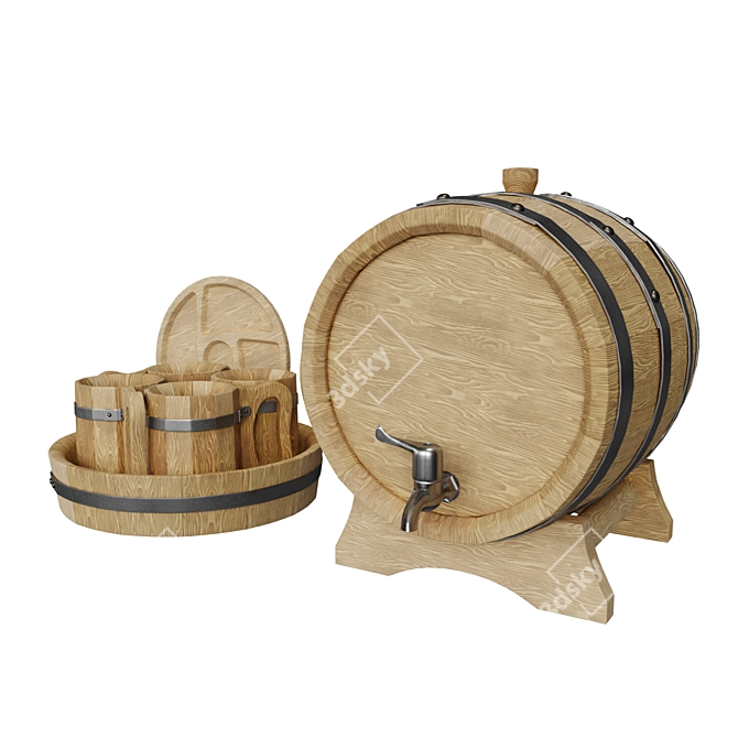 Craft Beer Set: Authentic Brews 3D model image 2