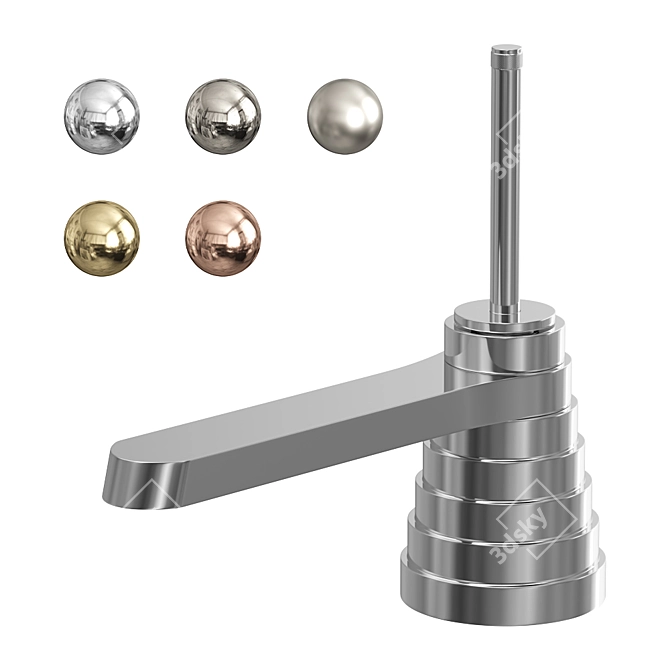 Elegant Stella Titian Washbasin Mixer 3D model image 1