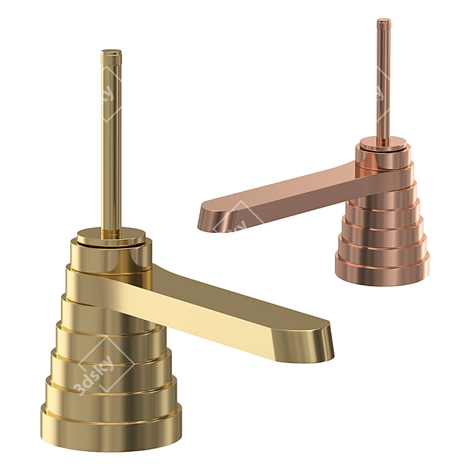 Elegant Stella Titian Washbasin Mixer 3D model image 3