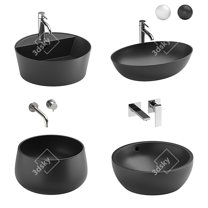 Cielo Sink Set: 4 Stylish Designs 3D model image 1