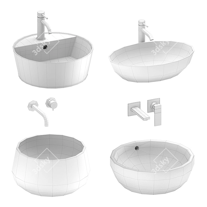 Cielo Sink Set: 4 Stylish Designs 3D model image 3