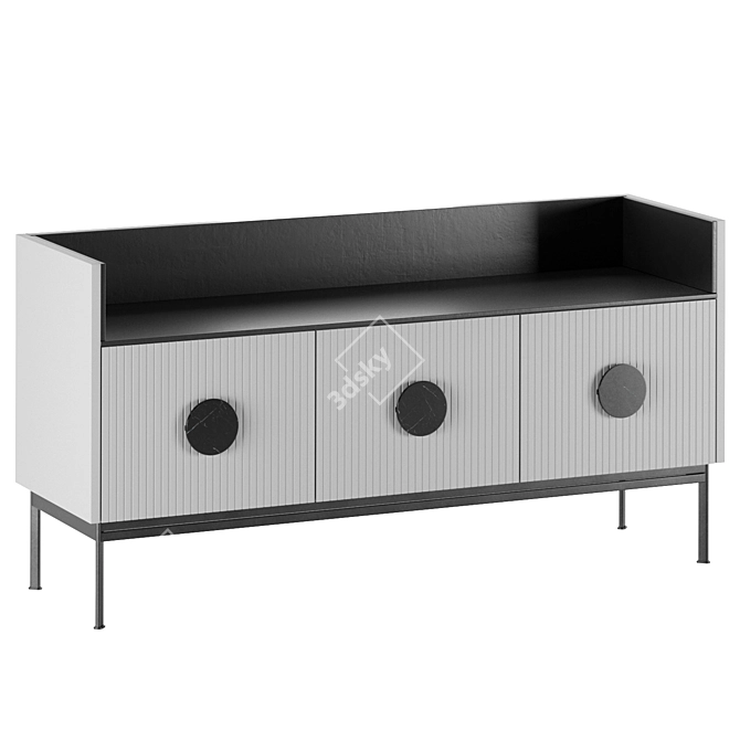 Modern Grey Chest of Drawers 3D model image 2