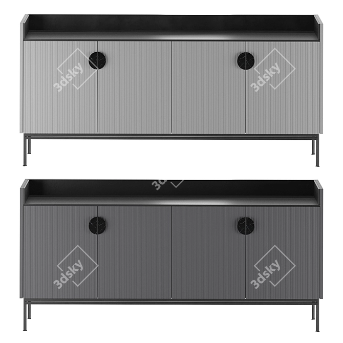 Modern Gray UNO Sideboard 3D model image 2