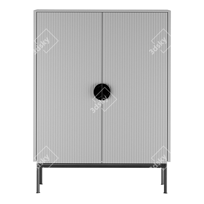 Modern Grey Wardrobe UNO 3D model image 3