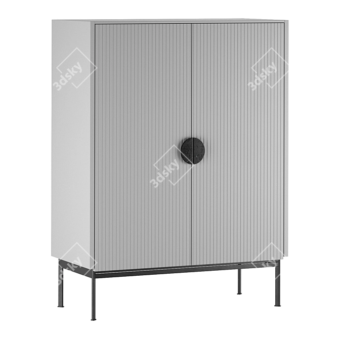 Modern Grey Wardrobe UNO 3D model image 4