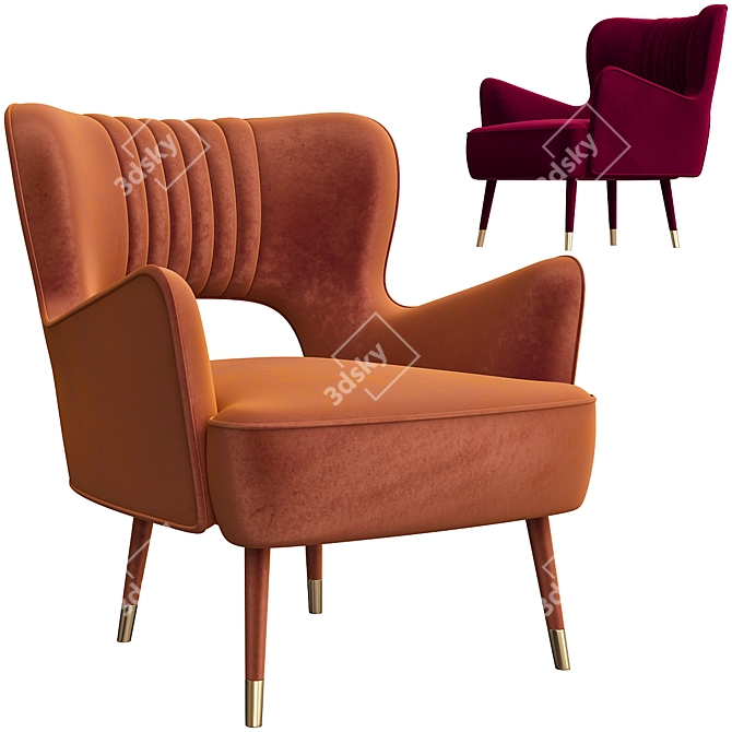 Elegant Munna Babe Armchair 3D model image 3