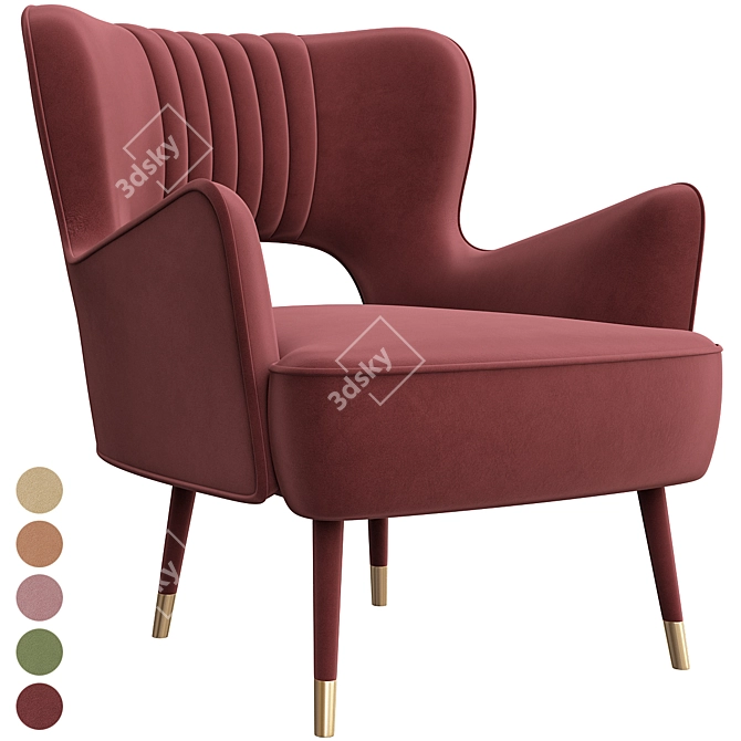 Elegant Munna Babe Armchair 3D model image 5