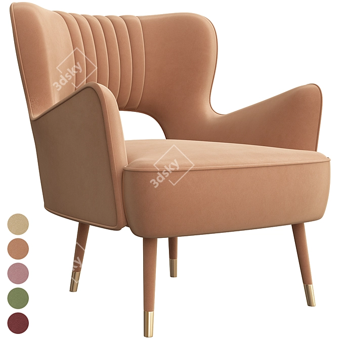 Elegant Munna Babe Armchair 3D model image 6