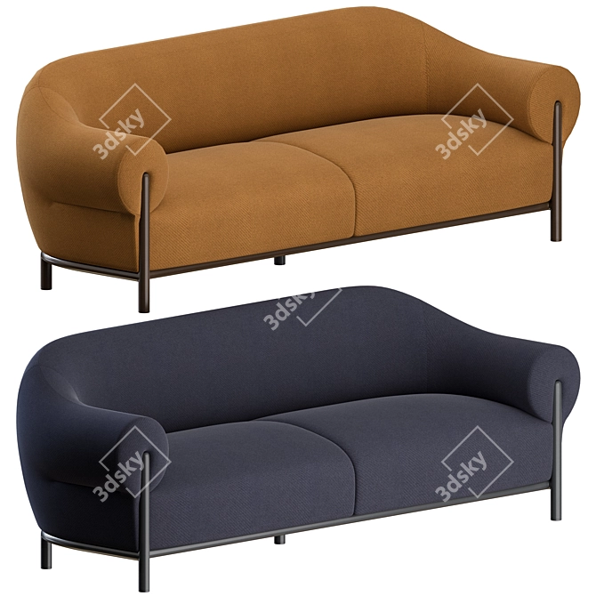 Modern Fender 3-Seater Sofa 3D model image 1