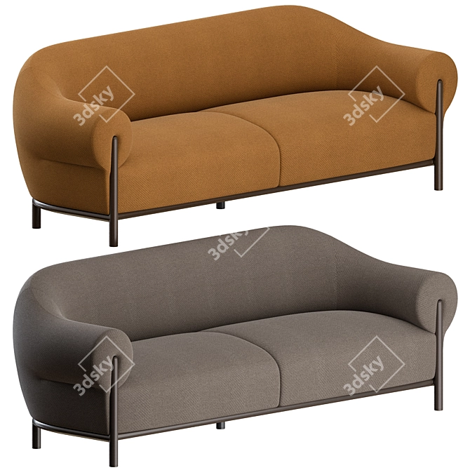 Modern Fender 3-Seater Sofa 3D model image 2