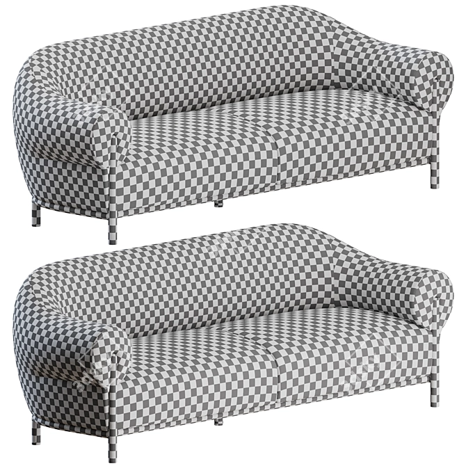 Modern Fender 3-Seater Sofa 3D model image 3