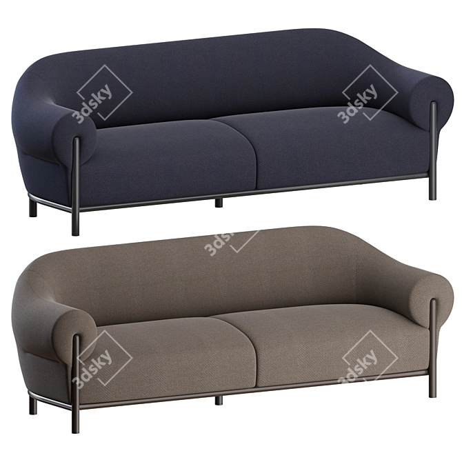 Modern Fender 3-Seater Sofa 3D model image 5