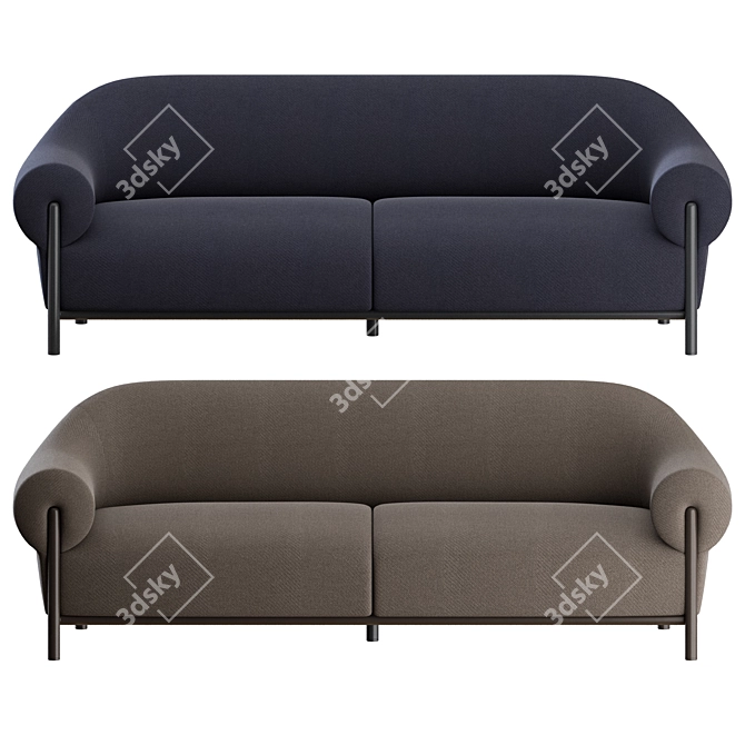 Modern Fender 3-Seater Sofa 3D model image 6