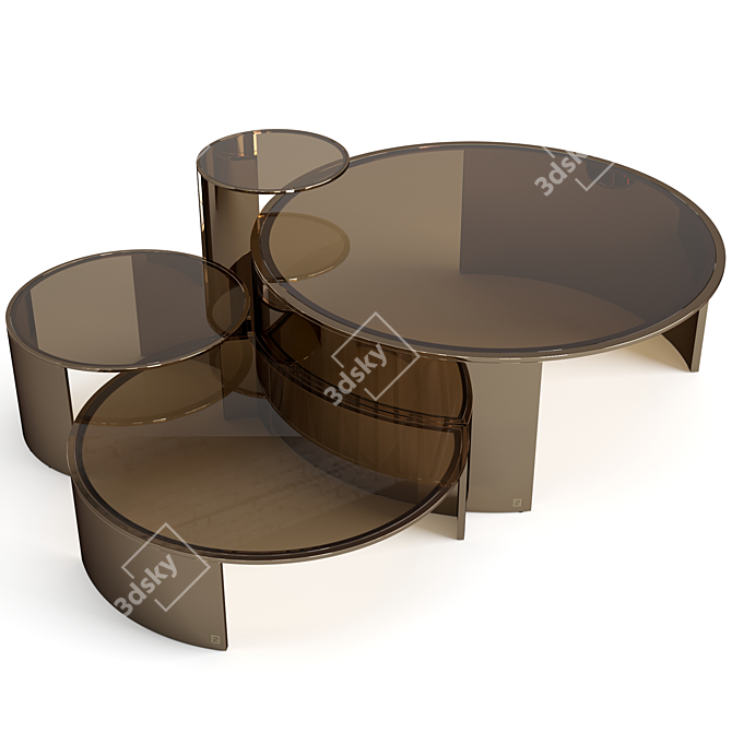 Elegant Fendi Casa Coffee Tables 3D model image 1