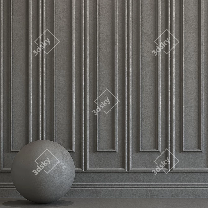 Elegant Molded Decorative Plaster 3D model image 2