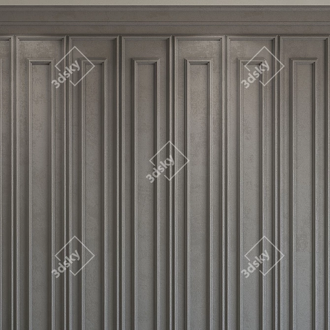 Elegant Molded Decorative Plaster 3D model image 4