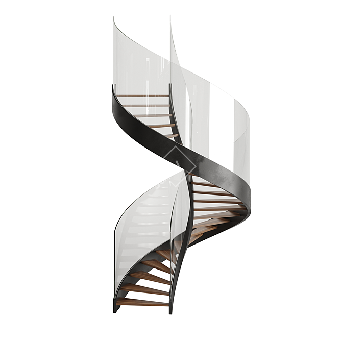 Sleek Spiral Staircase: Type 2 3D model image 1