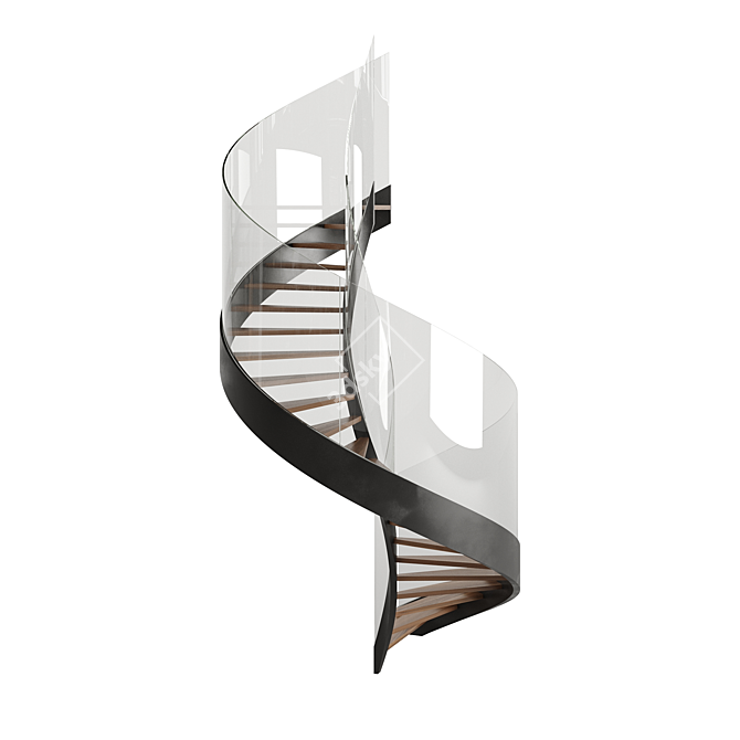Sleek Spiral Staircase: Type 2 3D model image 2