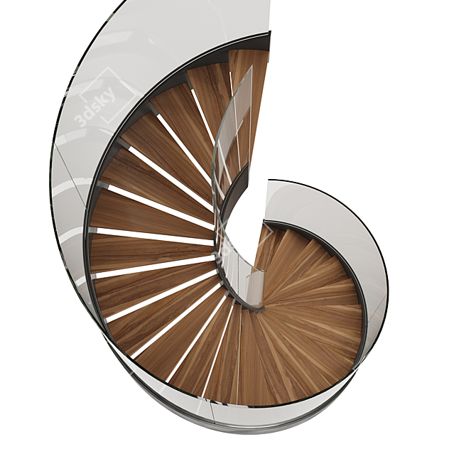 Sleek Spiral Staircase: Type 2 3D model image 3