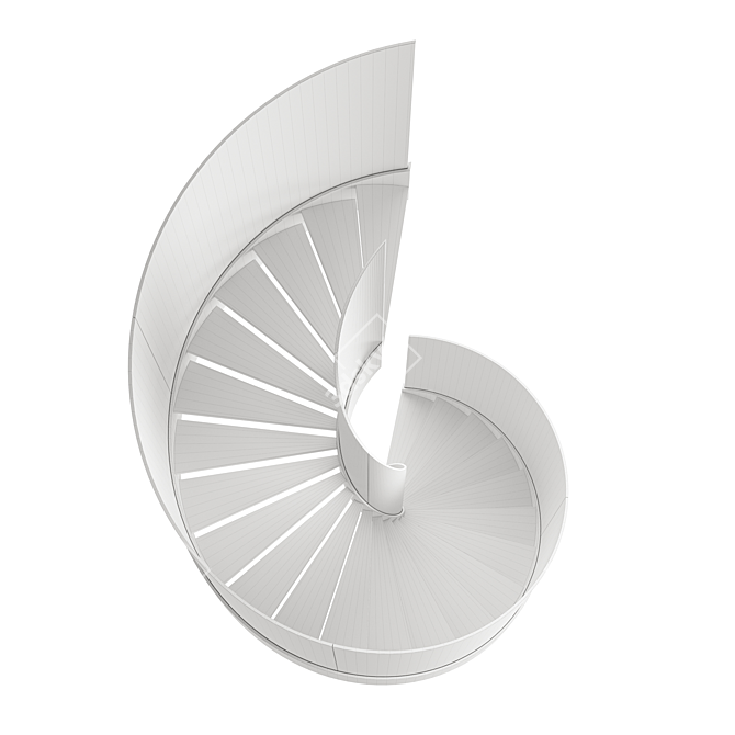 Sleek Spiral Staircase: Type 2 3D model image 4