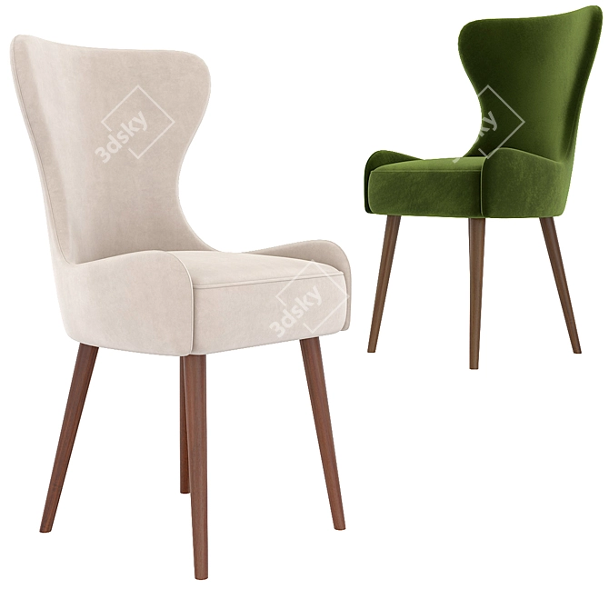 Elegant Neoclassic Chair 3D model image 8