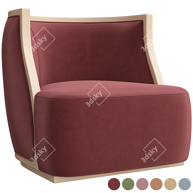 Luxury Modern Armchair: Sleek and Elegant 3D model image 9