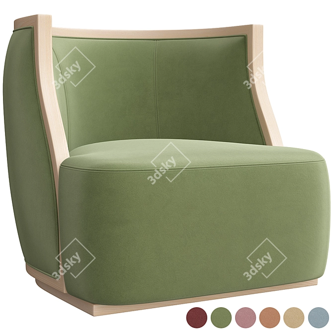Luxury Modern Armchair: Sleek and Elegant 3D model image 10
