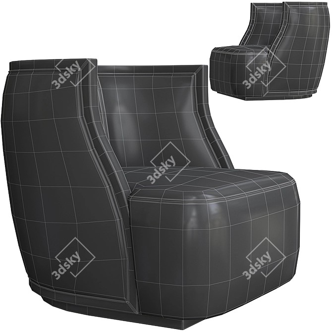 Luxury Modern Armchair: Sleek and Elegant 3D model image 5