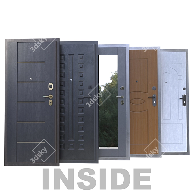 Versatile Home Entrance Doors 3D model image 2
