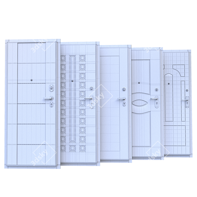 Versatile Home Entrance Doors 3D model image 4