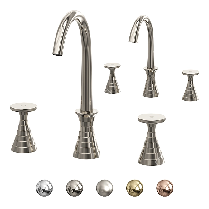 Stella Titian 3-Hole Washbasin Mixer 3D model image 1