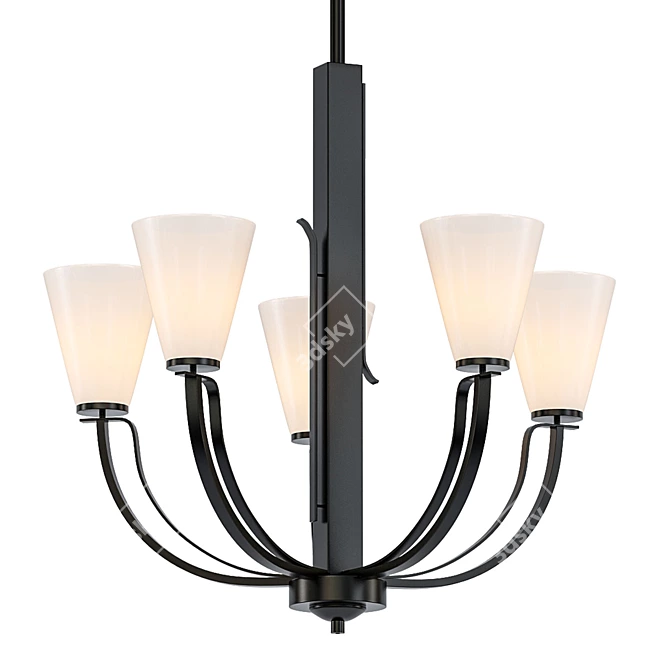 Elegant Mullican 5-Light Chandelier 3D model image 1