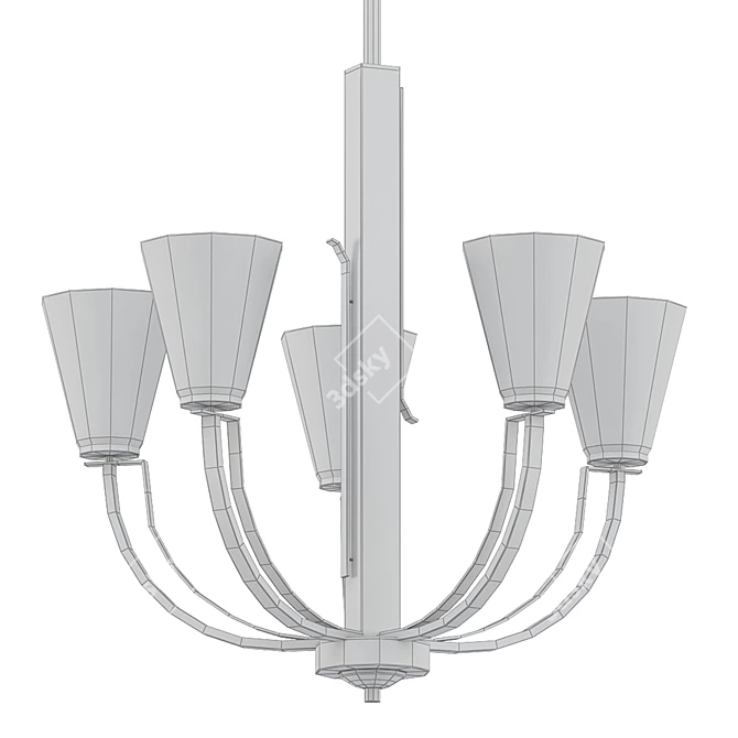 Elegant Mullican 5-Light Chandelier 3D model image 2