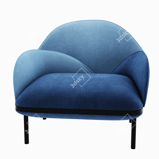 Elegant Velvet Single Sofa 3D model image 2