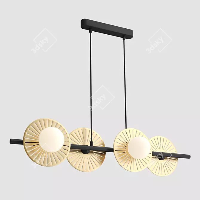 Sparkling Crystal Chandelier, 4-Light 3D model image 1
