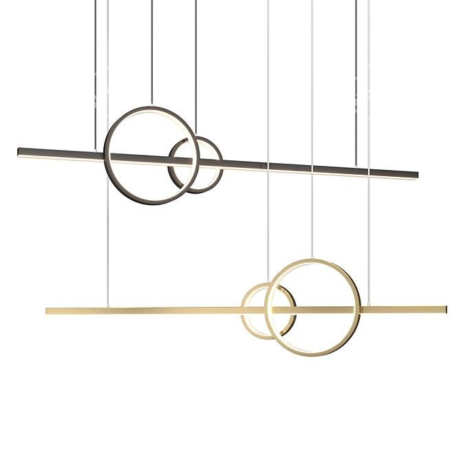 Sleek Circle Pendant Light 3D model image 1