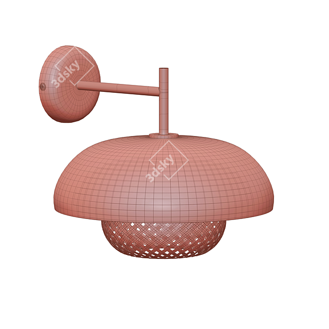 Stylish Metal and Glass Wall Lamp 3D model image 3