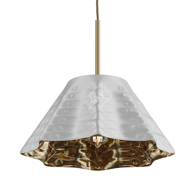 Rustic Hammered Pendant Light 3D model image 1