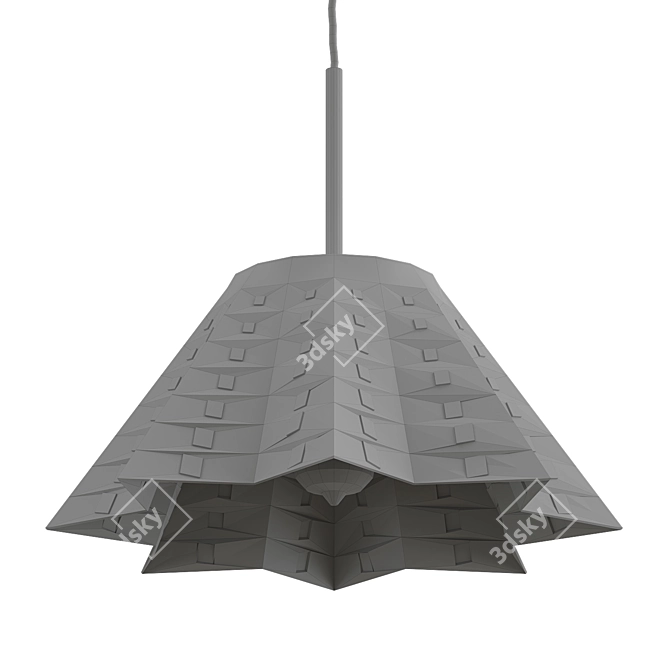 Rustic Hammered Pendant Light 3D model image 2