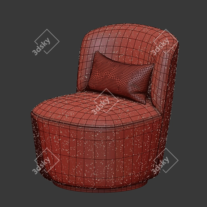 Sophisticated Swivel Chair in Bouclé 3D model image 2