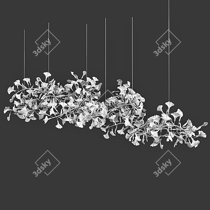 Gingko Chandelier: Elegant Nature-inspired Lighting 3D model image 4