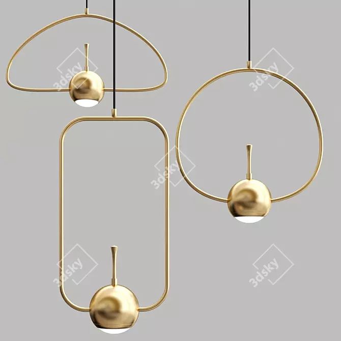 Scandi LED Hanging Lamp 3D model image 2