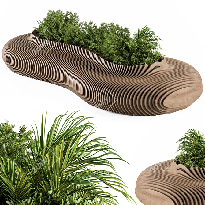 Urban Greenery Bench Set 3D model image 1