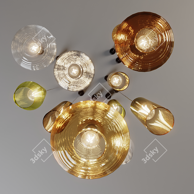 Panzeri Glass Pendant Trio: Olivia, Emma, Clio 3D model image 2