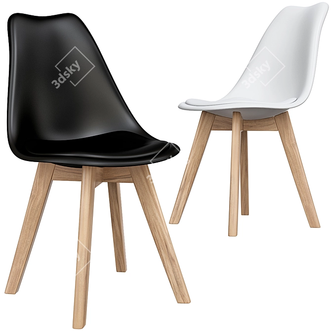 Modern Sia Scandi Chairs: Stylish Comfort for Your Home 3D model image 1