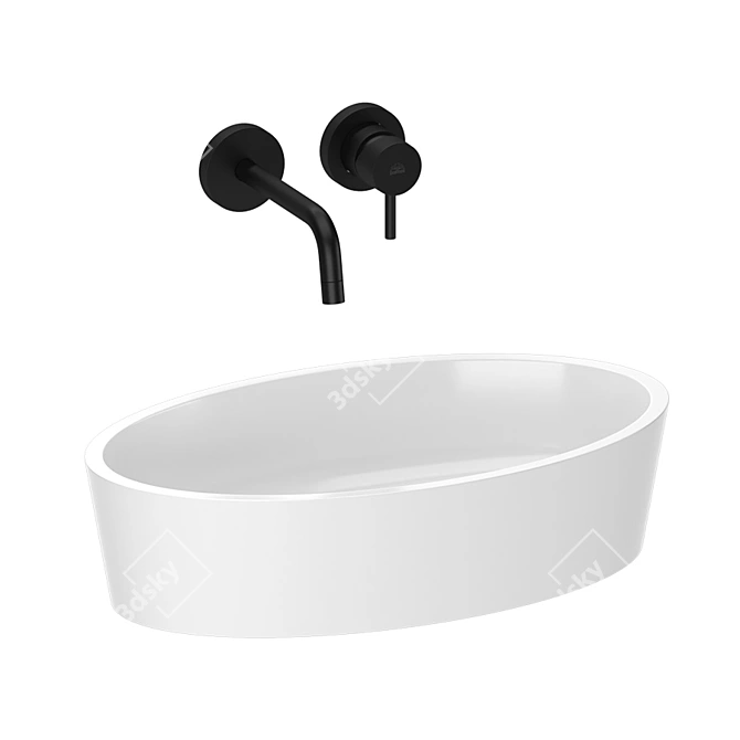 Title: Sleek Omnires Washbasin Set 3D model image 8