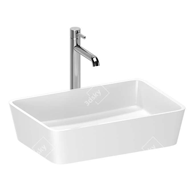Title: Sleek Omnires Washbasin Set 3D model image 1