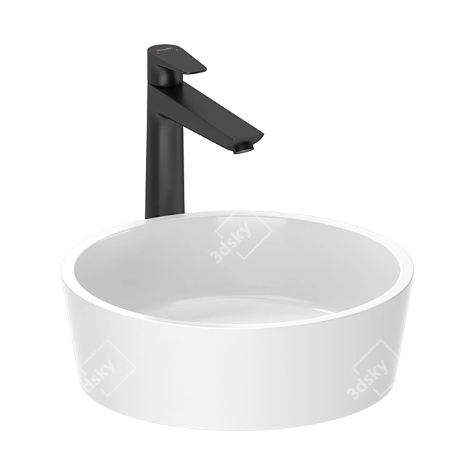 Title: Sleek Omnires Washbasin Set 3D model image 2