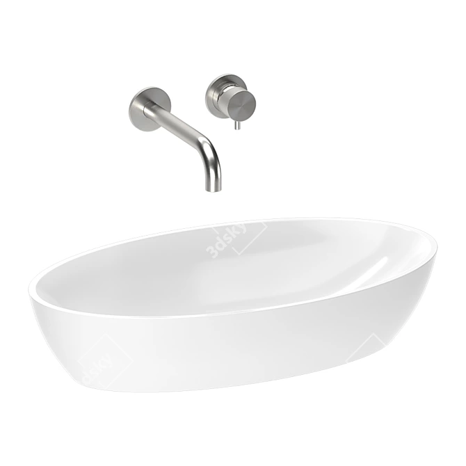 Title: Sleek Omnires Washbasin Set 3D model image 3