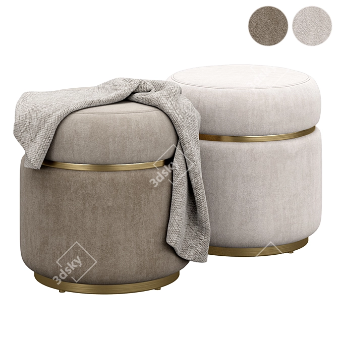 Agra Ottoman: Elegant and Versatile 3D model image 1